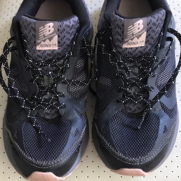 New Balance Navy and Pink Athletic Shoes - Picture 1 of 8